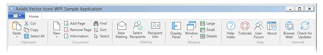 Small and large icon sizes in ribbons