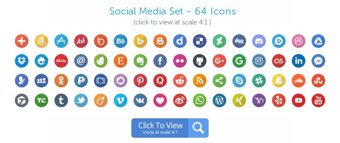 Social Media icons preview