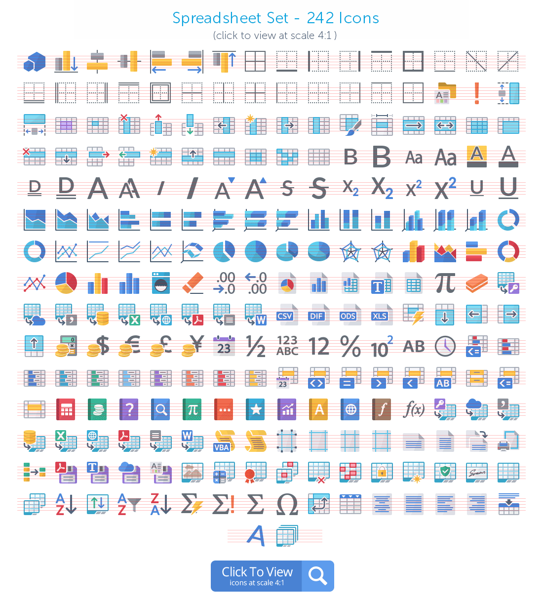 Spreadsheet icons preview
