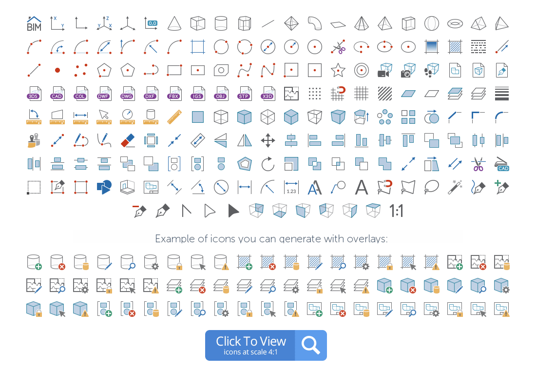 CAD icons preview