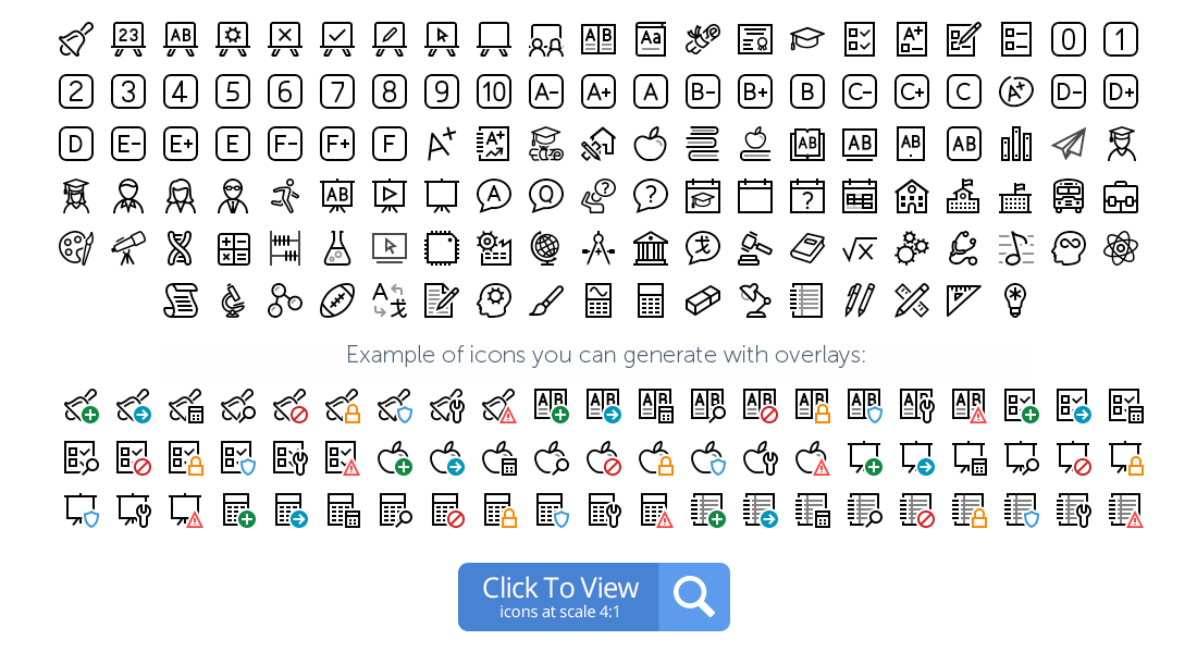 Education icons preview
