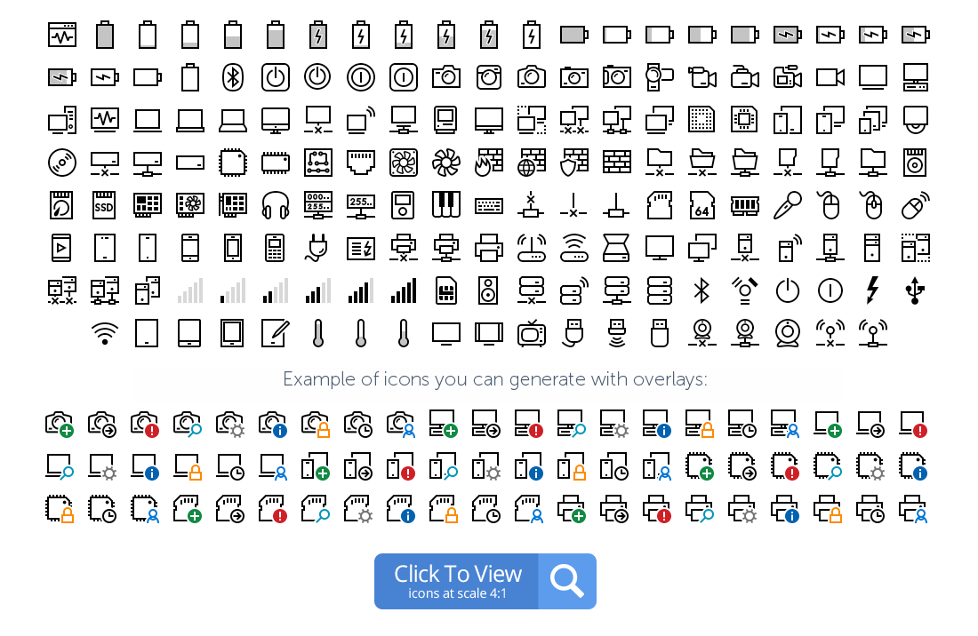 Hardware icons preview
