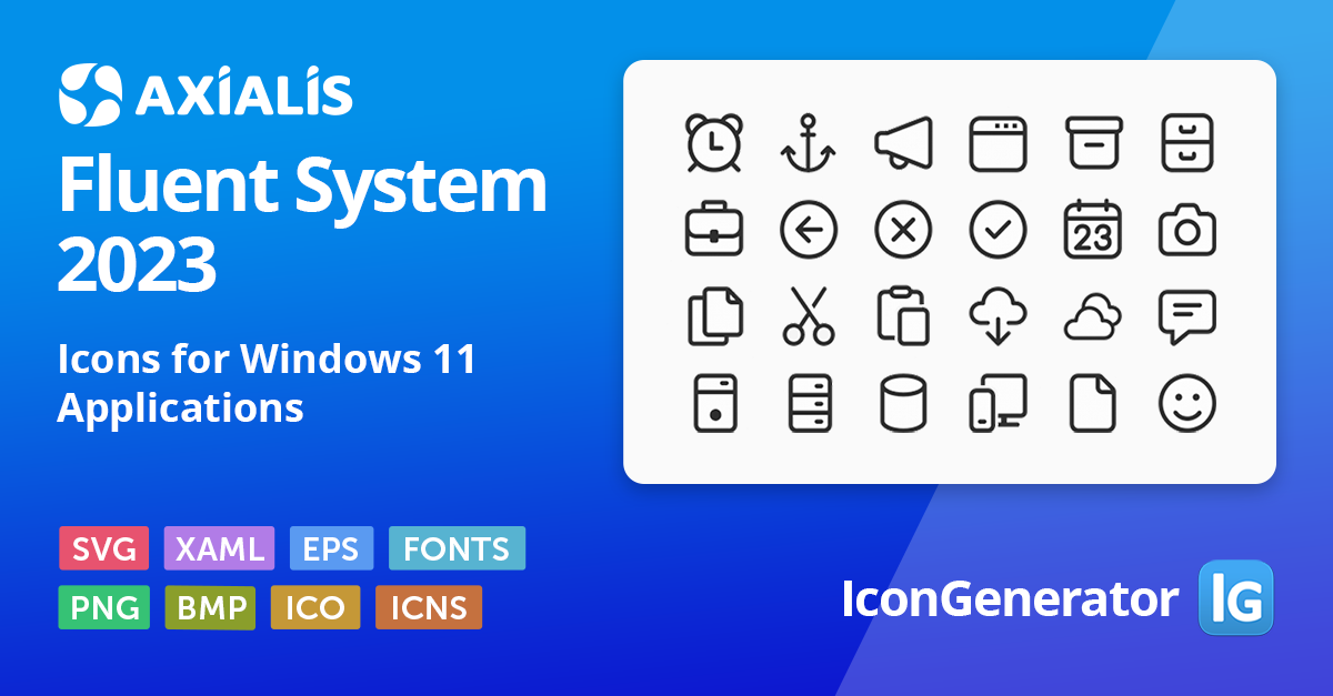 Fluent System icons preview