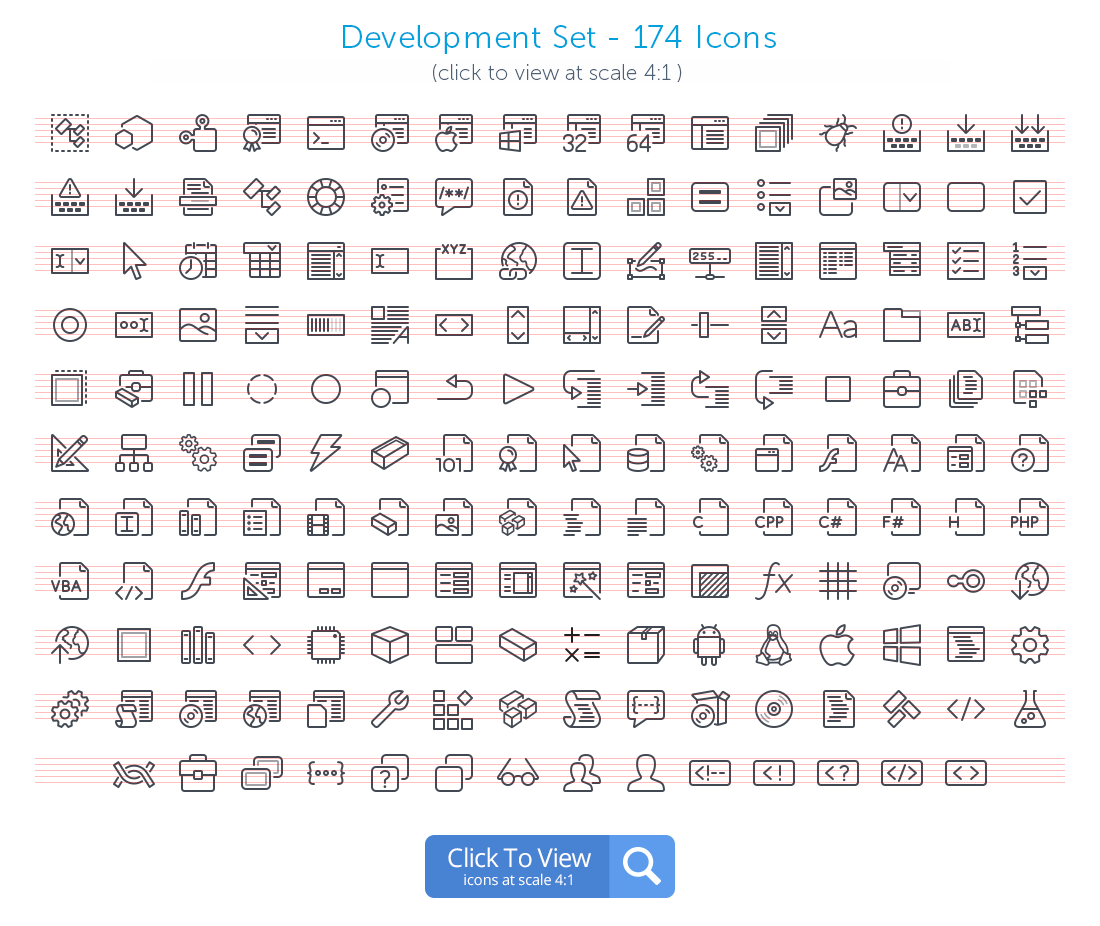 Development icons preview
