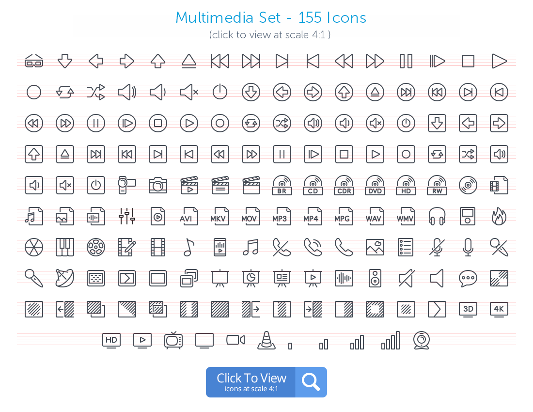 Multimedia icons preview