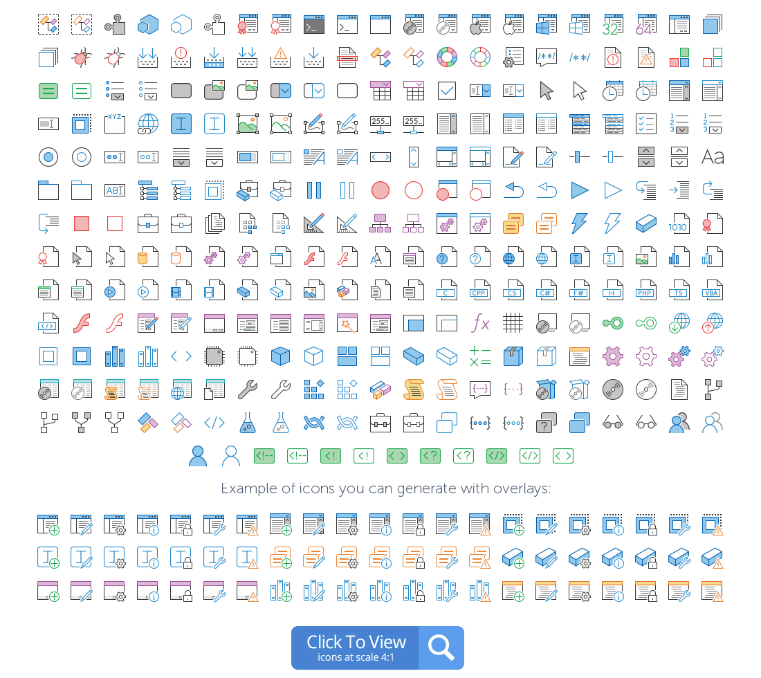 Development icons preview