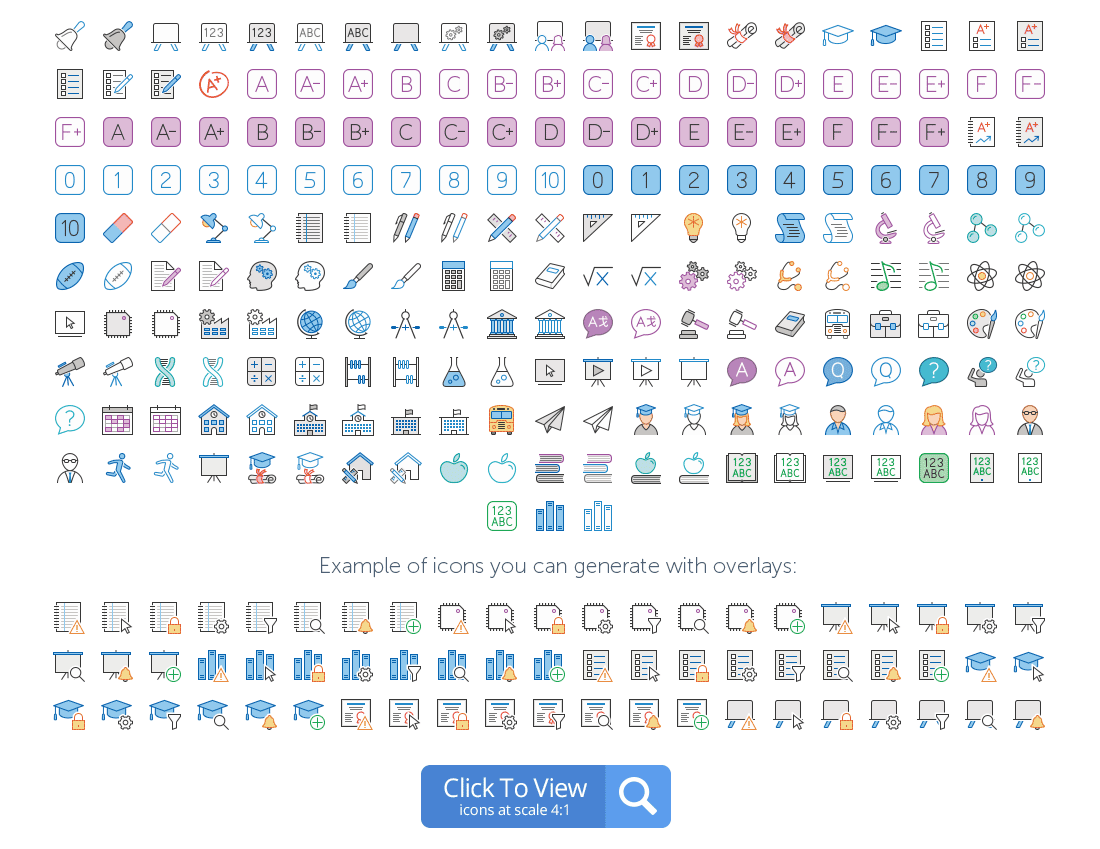 Education icons preview