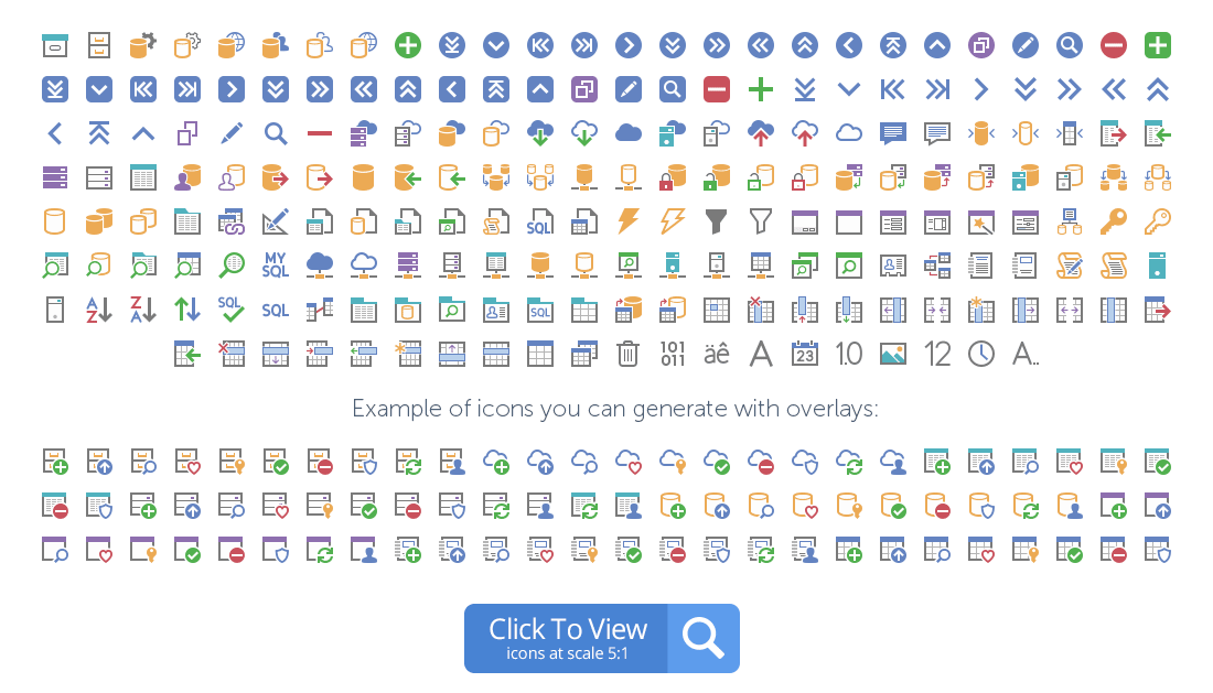 Database icons preview